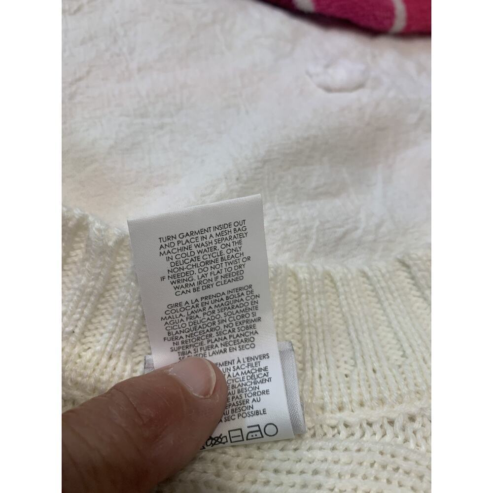 Cabi White Cable Knit Sweater Poncho Cape O/S Outdoor Holiday - Picture 5 of 8